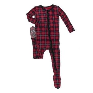 Kickee Pants holiday plaid footie